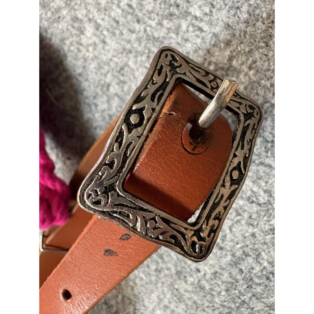 Pony Mohair Breast Collar Pink Black Woven Western Horse Tack Leather Straps - Picture 13 of 14